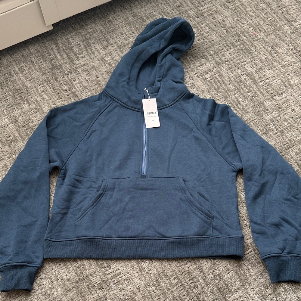 Blue Half-Zip Hoodie